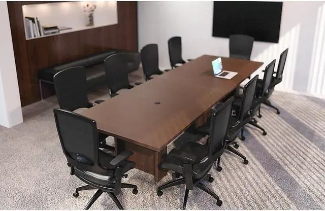 Alt view image 4 of 8 - Lorell POC4872MY Prominence 2.0 Half-Racetrack Conference TableTop, 72" TT Width x 48" TT Depth x 1.50" TT Thickness - Mahogany - LLRPOC4872MY