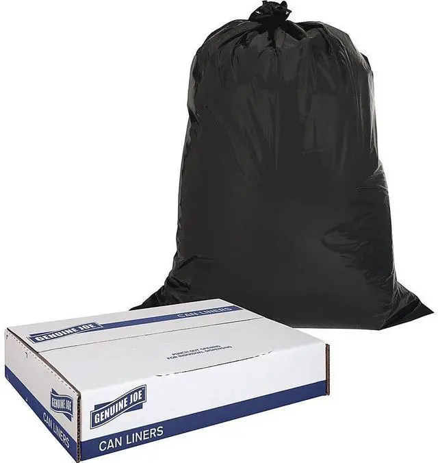 Alt view image 8 of 11 - Genuine Joe Heavy-Duty Trash Bags 2.5 Mil 42 Gallon 33"x48" 20/PK Black 02311