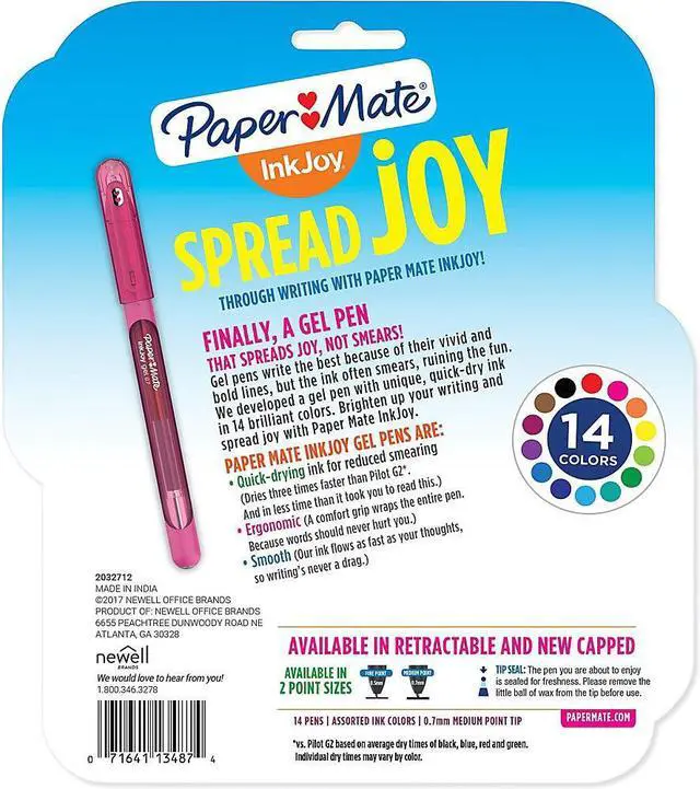 Alt view image 8 of 20 - Paper Mate InkJoy Gel Stick Pen 0.7 mm Medium Assorted Ink 14/Pack 2023009