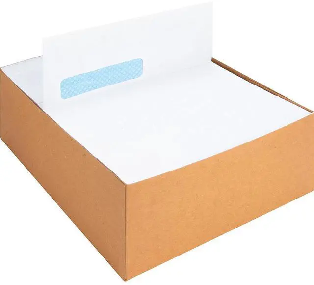 Alt view image 5 of 12 - Business Source Peel/Seal Envelopes Tint/Window 9-1/2"x4-1/8" 500/BX White 16473