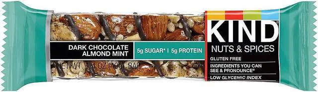 Alt view image 5 of 18 - Nuts and Spices Bar, Dark Chocolate Almond Mint, 1.4 oz Bar, 12/Box 19988