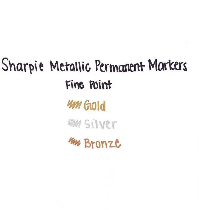 Alt view image 5 of 15 - Sharpie Metallic Markers Fine Pt 3 Color/PK Assorted 1823815