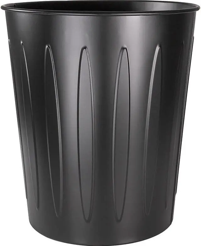 Alt view image 4 of 11 - Genuine Joe Steel 6 Gallon Fire-safe Trash Can - 6 gal Capacity - 14" Height x 13" Depth - Metal, Steel - Black  GJO5889