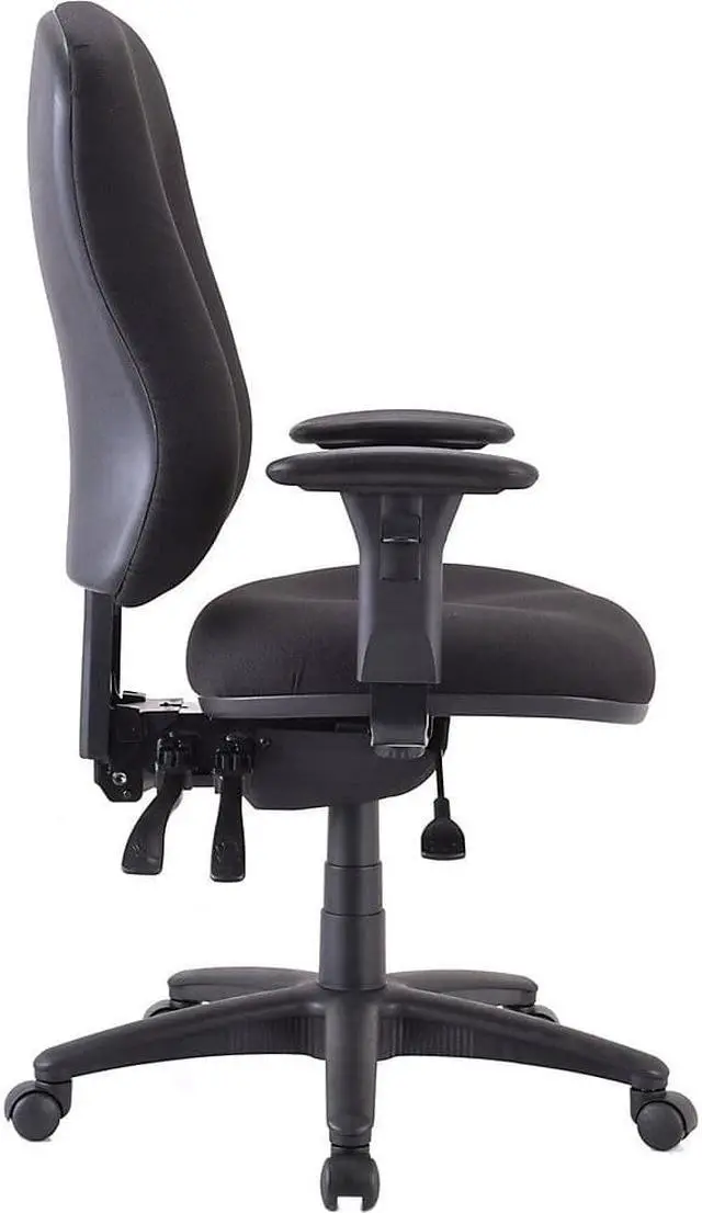Alt view image 3 of 10 - Lorell Managerial Task Chair 26-3/4"x26"x48-1/4"-51" Black 66153