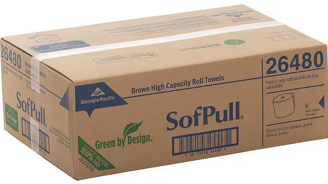 Alt view image 6 of 12 - Georgia Pacific Professional Hardwound Roll Paper Towel Nonperforated 7.87 x 1000ft Brown 6 Rolls/Carton 26480