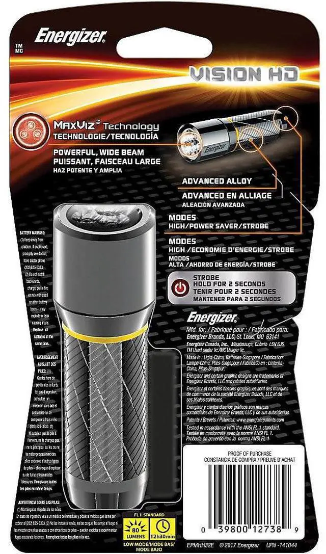 Alt view image 13 of 20 - Energizer Vision HD 3AAA Performance Metal Flashlight