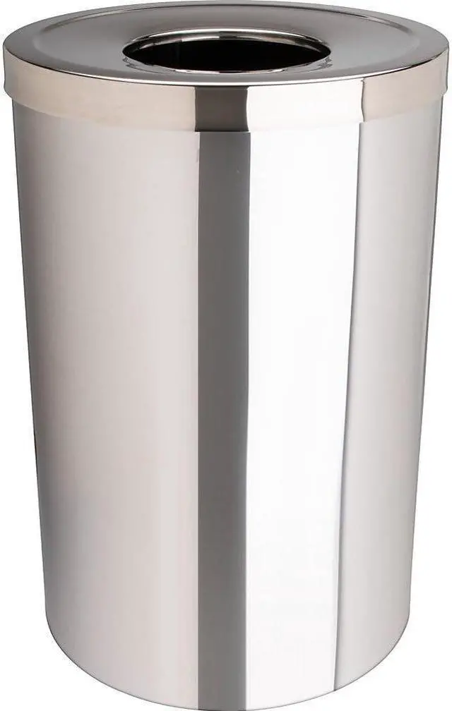 Alt view image 2 of 11 - Genuine Joe Wast Receptacle Open-Mouth 30 Gal. Stainless Steel 58895