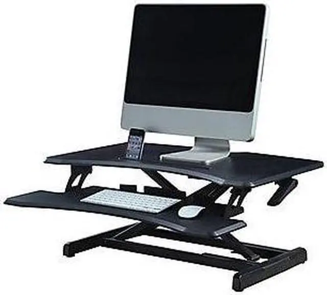 Alt view image 5 of 8 - Lorell LLR99539 X-Type Slim Desk Riser, Black