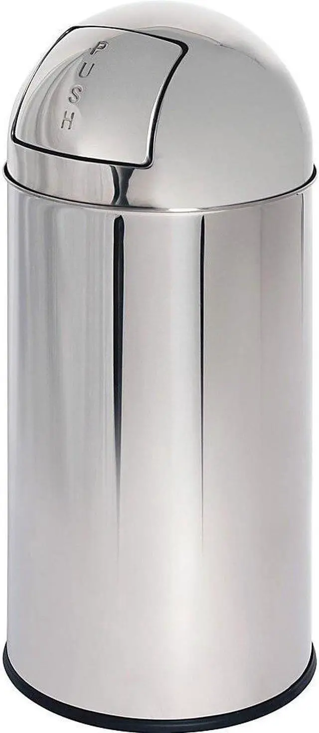 Alt view image 3 of 8 - Genuine Joe Classic Round Top Receptacle Stainless Steel