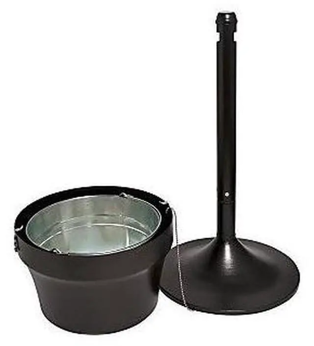 Alt view image 4 of 7 - Genuine Joe Capped Tube Smoking Receptacle - Galvanized Steel - Bronze
