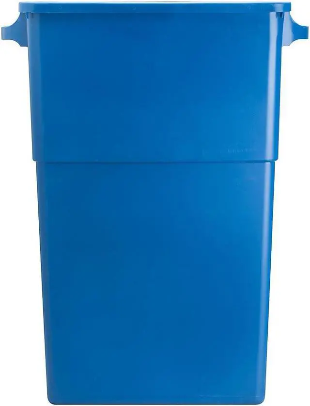 Alt view image 9 of 19 - Genuine Joe Recycling Container 23 Gallon 22-1/2"x11"x30" Blue 57258