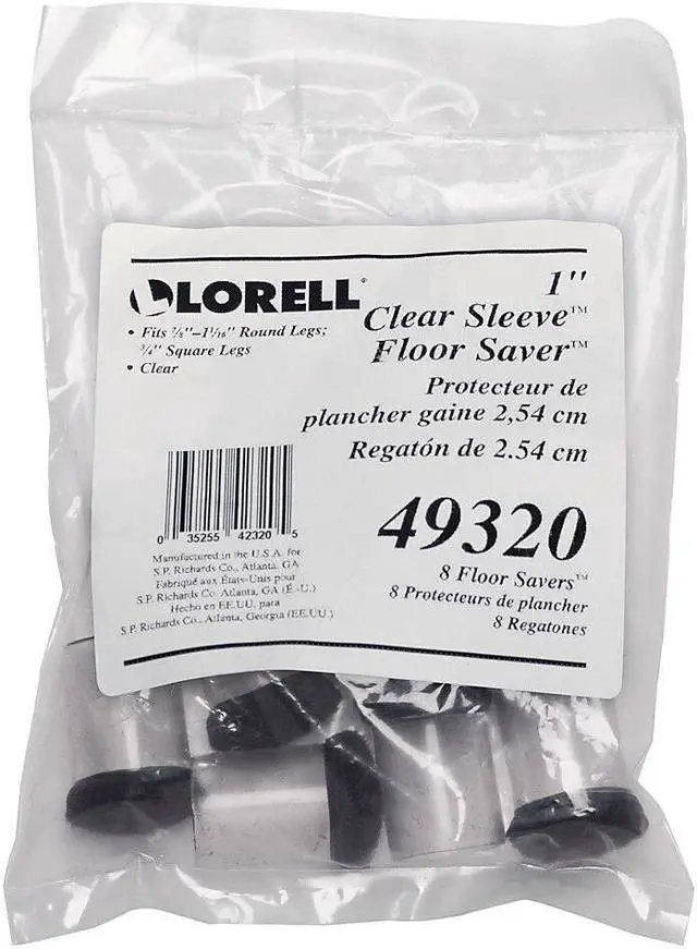 Alt view image 7 of 17 - Floor Protectors, Flexible Sleeve, 1", Clear