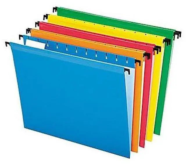 Alt view image 5 of 20 - Pendaflex Poly Laminate Hanging Folders Letter 1/5 Tab Assorted 20/Box