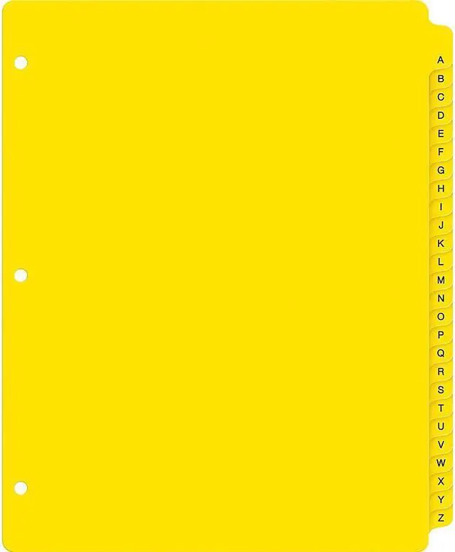 Main image of Avery Heavy-Duty Plastic Industrial Dividers, 26 A-Z Tabs, Yellow (23081)