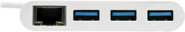 Alt view image 7 of 20 - Tripp Lite 3-Port USB-C to USB-A Hub Portable w/ Gigabit Ethernet Port RJ45 (U460-003-3AG)