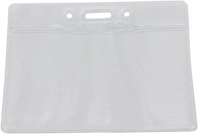 Alt view image 10 of 15 - SICURIX Vinyl Punched ID Badge Holders - Horizontal - Horizontal - 2.5" x 3.5" x - Vinyl - 50 / Pack - Clear
