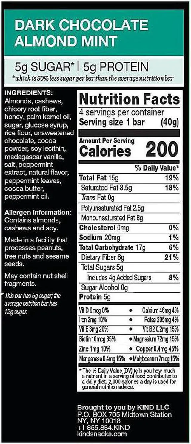 Alt view image 6 of 18 - Nuts and Spices Bar, Dark Chocolate Almond Mint, 1.4 oz Bar, 12/Box 19988