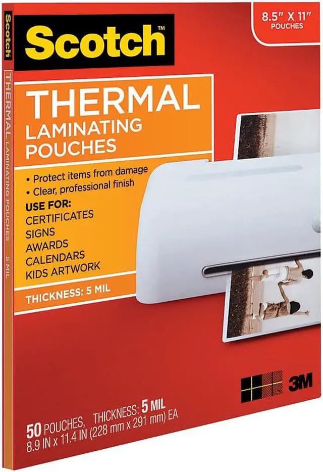 Alt view image 5 of 19 - Scotch Letter Size Thermal Laminating Pouches 5 mil 11 1/2 x 9 50/Pack TP585450