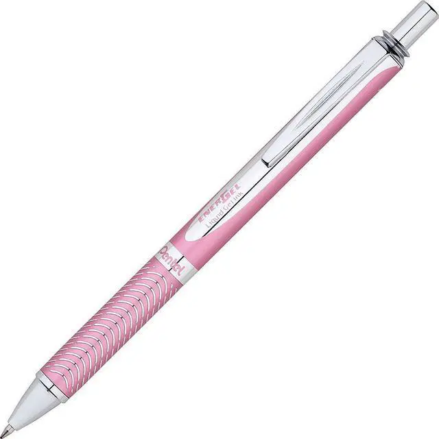 Alt view image 3 of 4 - Pentel EnerGel Alloy Retractable Liquid Gel Pen
Medium Pen Point Type - 0.7 mm Pen Point Size - Black Ink - Metallic Pink Barrel - 1 / Pack