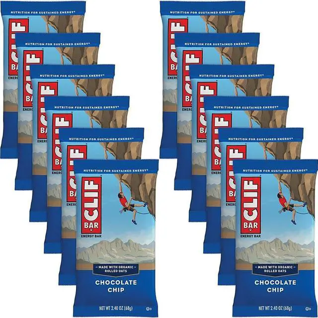 Alt view image 7 of 19 - CLIF Bar Energy Bar Chocolate Chip 2.4oz 12/Box 160004