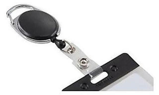 Alt view image 2 of 8 - Baumgartens Clip ID Badge Reel, Caribiner Style, 30", Matte Black 68754
