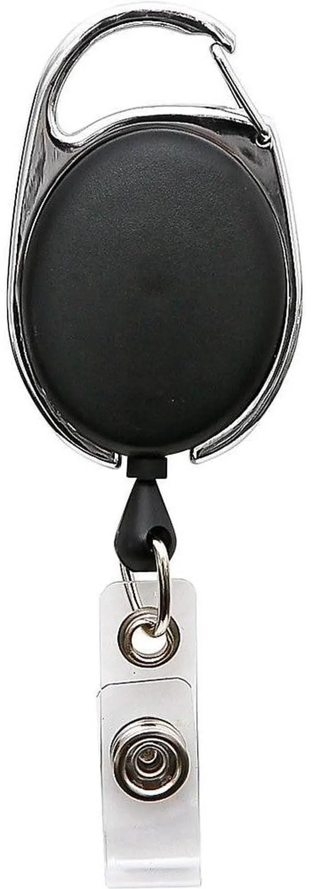 Alt view image 5 of 8 - Baumgartens Clip ID Badge Reel, Caribiner Style, 30", Matte Black 68754