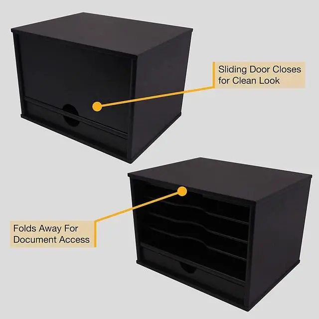 Alt view image 14 of 20 - Victor Wood Desktop Organizer, Midnight Black Collection - by Victor Technology
