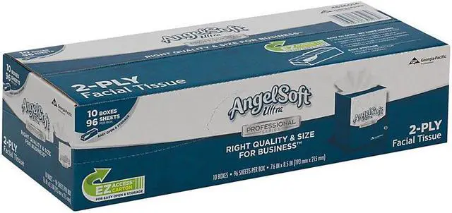 Alt view image 4 of 8 - White Facial Tissue,  10 Pack, 96 Sheets/ Pack  GEORGIA-PACIFIC 4636014