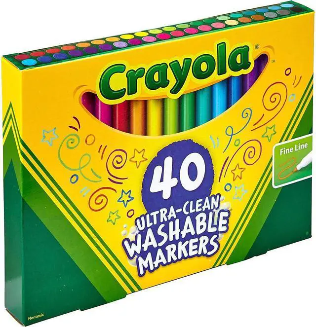 Alt view image 6 of 20 - Crayola Marker,Fine,Wshble,40,Ast 587861