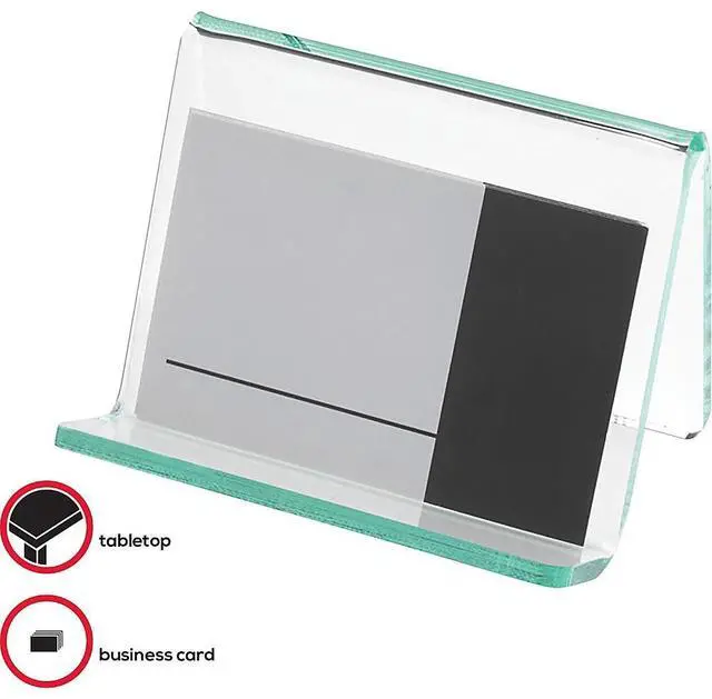 Alt view image 9 of 19 - Lorell Business Card Holder 3-1/4"x3"x2-5/8" Clear/Green 80657