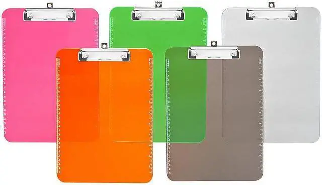 Alt view image 6 of 14 - Business Source Clipboard Plastic w/Flat Clip 9"x12" Smoke 01870