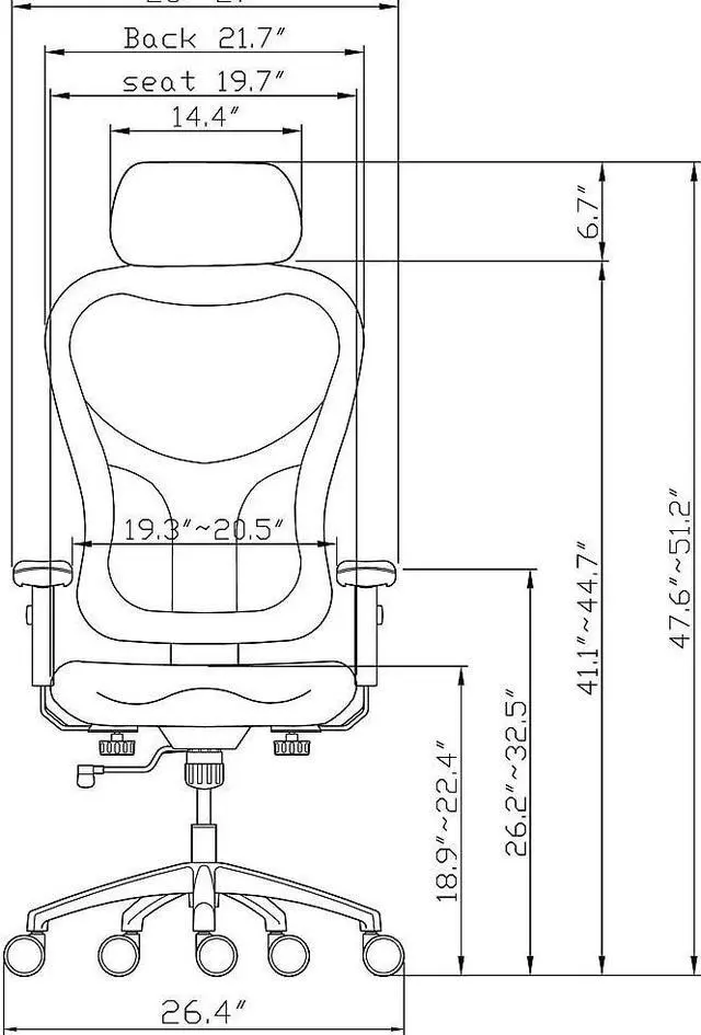 Alt view image 6 of 11 - Lorell Executive High-Back Chair 24-7/8"x23-5/8"x52-7/8" Black 85035