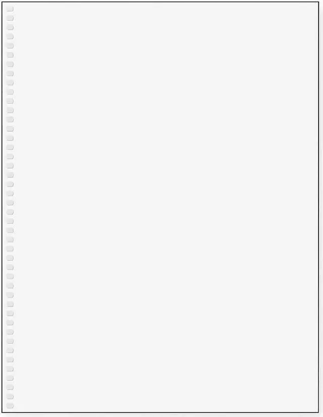 Alt view image 3 of 5 - 8-1/2'' x 11" Laser Cut Sheet, 20# White Stock, 44 Oval Hole GBC Punch, 0.2475" Pitch for Spiral Bind (Carton of 2500)