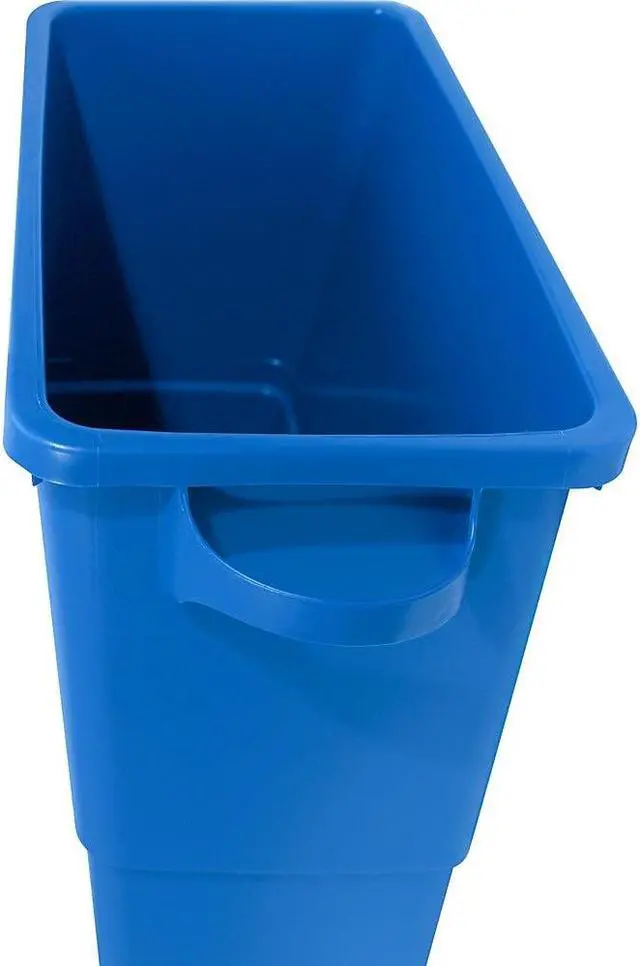 Alt view image 15 of 19 - Genuine Joe Recycling Container 23 Gallon 22-1/2"x11"x30" Blue 57258