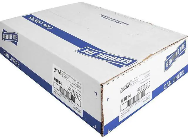 Alt view image 5 of 12 - Genuine Joe Trash Can Liner 55-60 Gallon .8Mil 38"x58" 100/BX Clear 01014