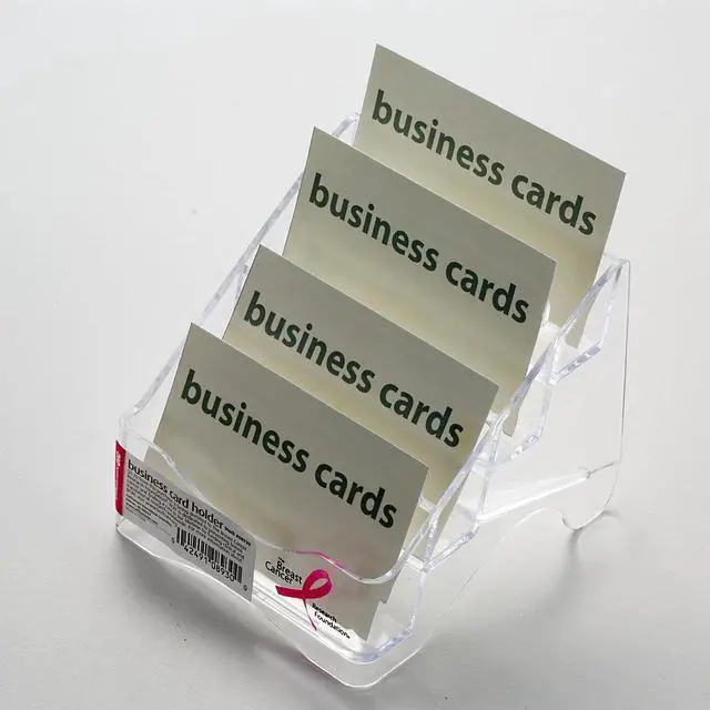 Alt view image 6 of 10 - OIC 4-tier BCA Business Card Holder - 4" x 3.8" x 4" x - Plastic - 1 Each - Clear