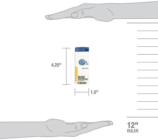 Alt view image 13 of 20 - First Aid Only Refill f/SmartCompliance Gen Cabinet Blue Metal Detectable Bandages 1x3 25/Bx FAE3010