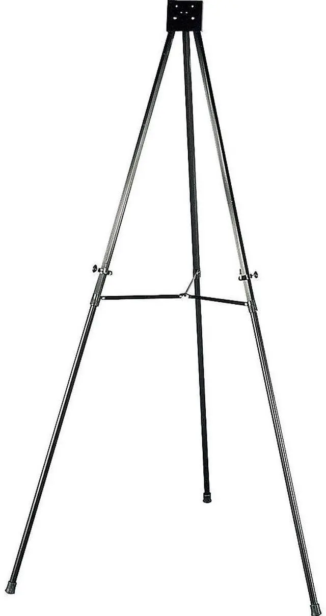 Alt view image 4 of 10 - Lorell Telescoping Aluminum Easel Adjust Legs 66" Black 75683