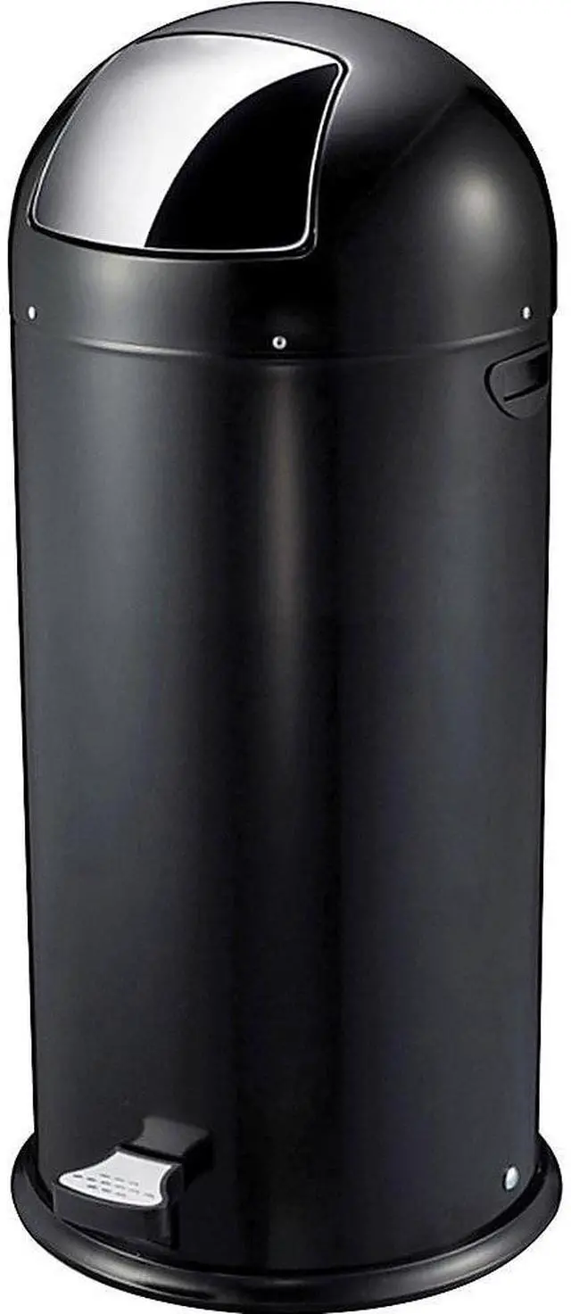 Alt view image 3 of 7 - Genuine Joe Round-Top Pedal Receptacle Bin - Steel - Black