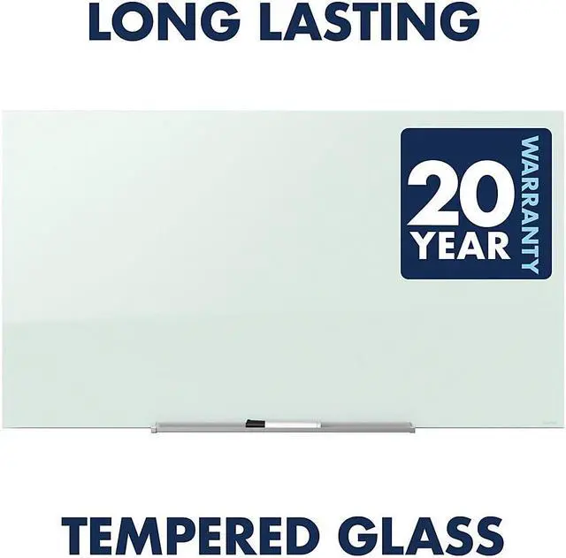 Alt view image 10 of 20 - Quartet InvisaMount Magnetic Glass Marker Board Frameless 39” x 22” White