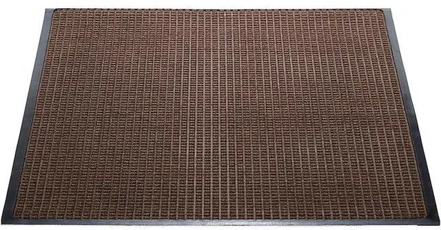 Alt view image 8 of 14 - Genuine Joe Indoor/Outdoor Mat Waterguard Rubber Back 3'x5' Brown 58842
