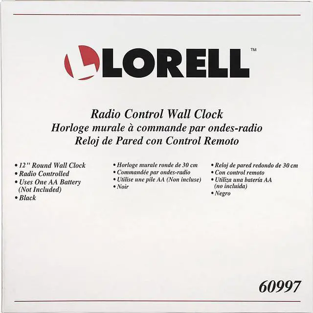 Alt view image 3 of 6 - Lorell Radio Controlled Wall Clock