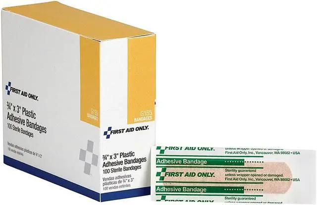 Alt view image 3 of 12 - Adhesive Bandage, Plastic, 3/4x3In, PK100 FIRST AID ONLY G155