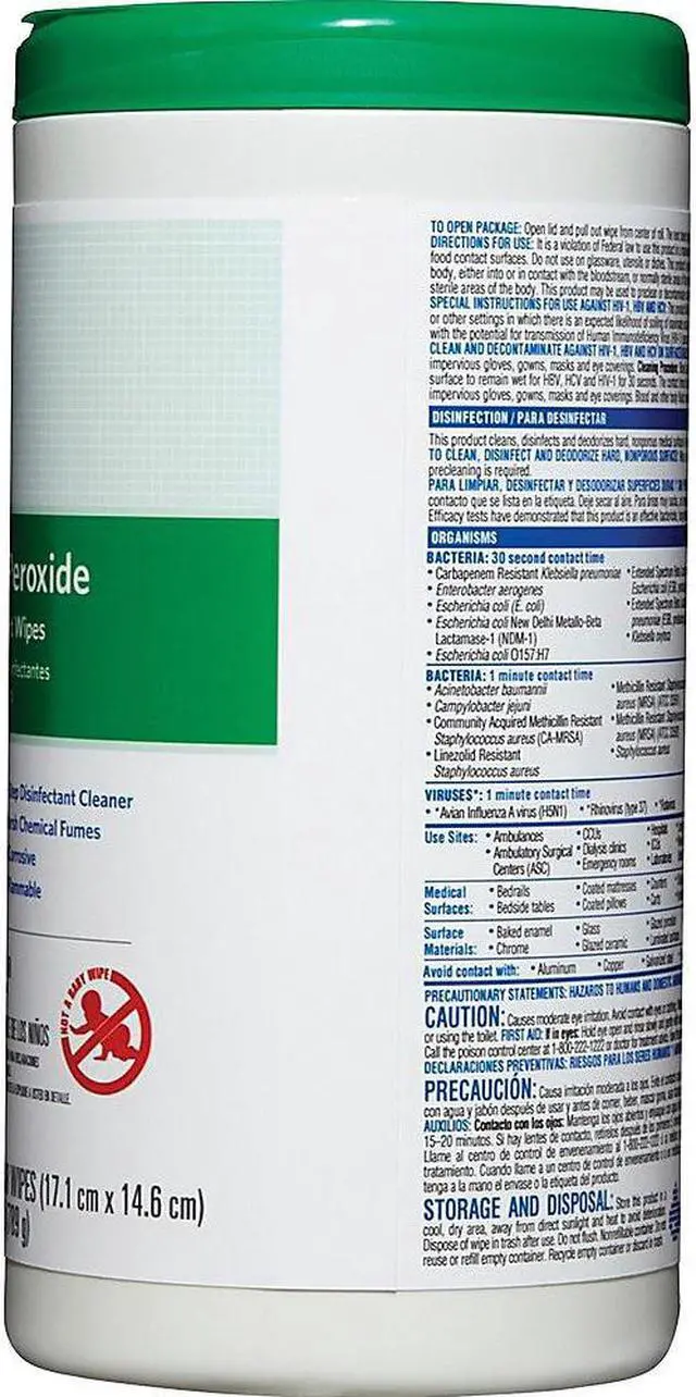 Alt view image 3 of 6 - Clorox Disinfecting Wipes w/Hydrogen Peroxide 155-Wipes WE