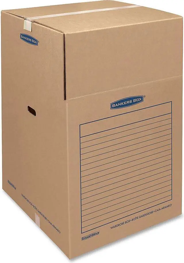 Alt view image 9 of 16 - Bankers Box SmoothMove Wardrobe Boxes 24l x 24w x 40h Kraft/Blue 3/Carton