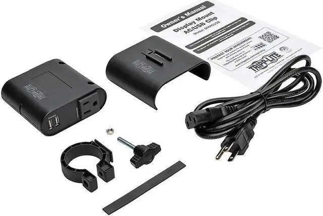 Alt view image 13 of 20 - Tripp Lite DMACUSB Ac/Usb Charging Clip For Display Mounts - Power Adapter - Ac / Usb - 3.4 A - 4 Output Connectors (2 X Usb, 2 X Nema 5-15) - Black