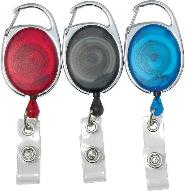 Alt view image 7 of 12 - Baumgartens Clip ID Badge Reels Oval 30" 3/PK AST 68769