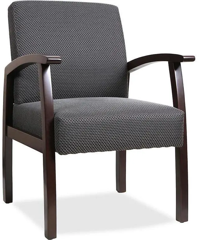 Alt view image 4 of 16 - Lorell Guest Chairs 24"x25"x35-1/2" Charcoal/Espresso frame 68555