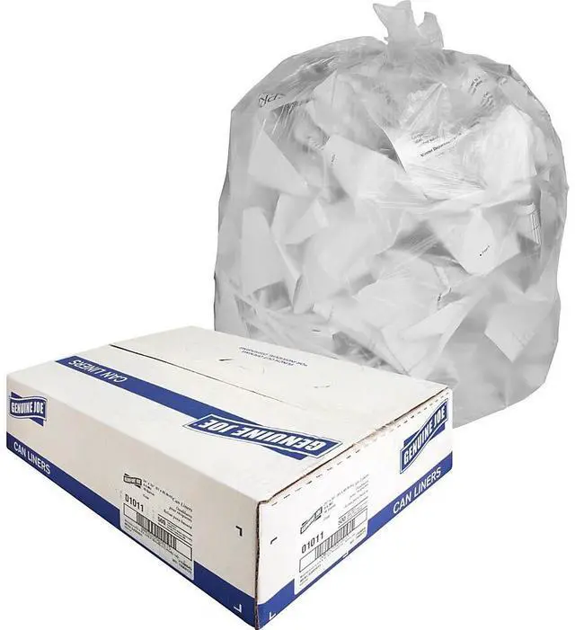 Alt view image 4 of 11 - Genuine Joe Trash Can Liners 16 Gallon .6Mil 24"x31" 500/CT Clear 01011