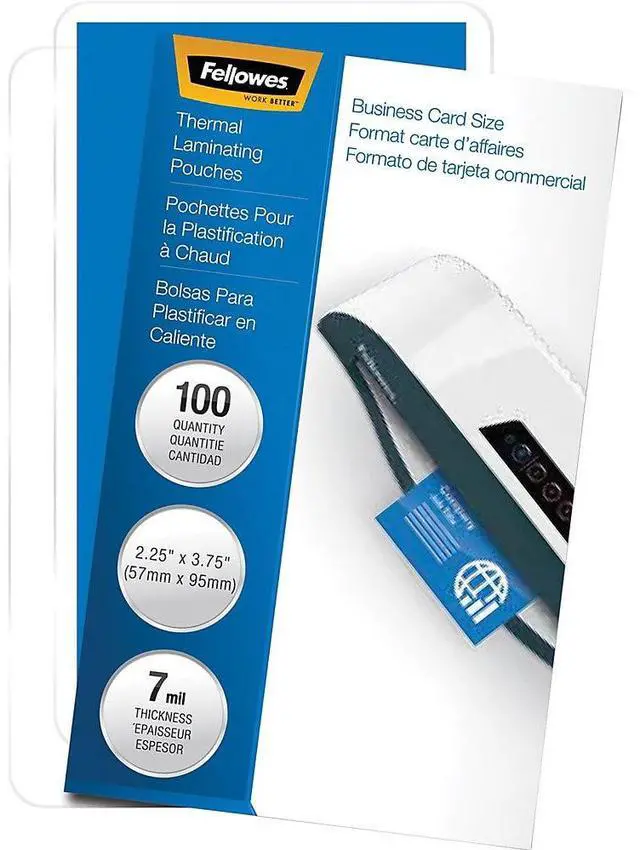 Alt view image 4 of 18 - Fellowes Glossy Pouches - Business Card, 7 Mil, 100 Pack
